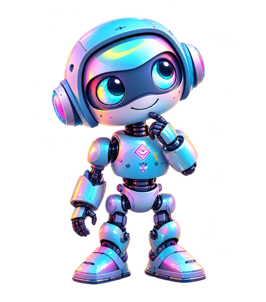 The robot thinking about how AI works